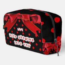 Personalized Red Polka Dot Bow Spiral 