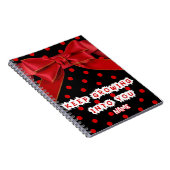 Personalized Red Polka Dot Motivational Notitieboek (Rechterzijde)