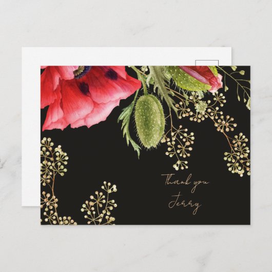 Personalized Red Poppy Briefkaart (Voorkant / Achterkant)