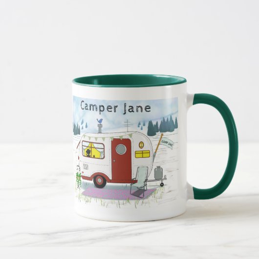 Personalized Red Trailer  Mug Mok (Rechts)