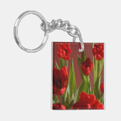 Personalized Red tulips Flower Photo Women's Sleutelhanger (Voorkant Links)