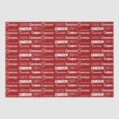 Personalized Red Typography Name Collage Christmas Tissuepapier (Voorkant)