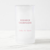 Personalized Redneck Champagne Pink Matglas Bierpul (Center)