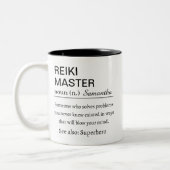 Personalized Reiki Master  Definition  Tweekleurige Koffiemok (Links)