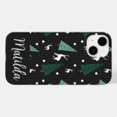 Personalized Reindeer and Christmas trees  Case-Mate iPhone Case (Achterkant (horizontaal))