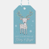 Personalized Reindeer Merry Bright Christmas Cadeaulabel (Voorkant)