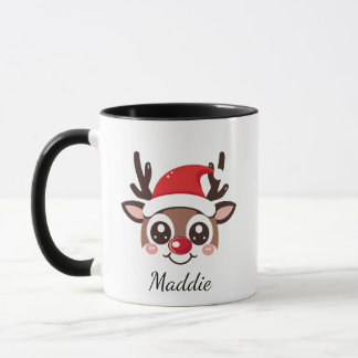 Personalized Reindeer Mug – Custom Christmas Gift Mok