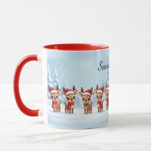Personalized Reindeer Mug, Cute Christmas Gift, Cu Mok (Links)