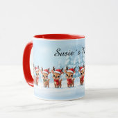 Personalized Reindeer Mug, Cute Christmas Gift, Cu Mok (Voorkant links)