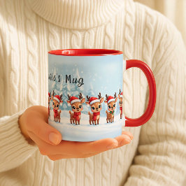 Personalized Reindeer Mug, Cute Christmas Gift, Cu Mok