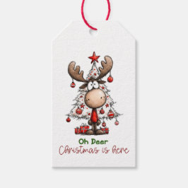 Personalized Reindeer “Oh Deer Christmas Is Here” Cadeaulabel