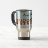 Personalized Reindeer Travel Mug, Custom Name, Chr Reisbeker (Voorkant links)