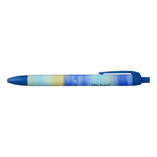 Personalized Relaxing Beach Aqua Abstract Art Blauwe Inkt Pen (Bovenkant)