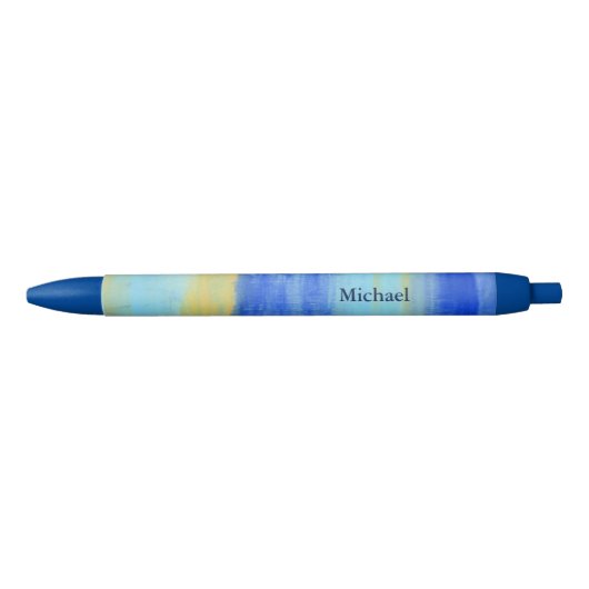Personalized Relaxing Beach Aqua Abstract Art Blauwe Inkt Pen (Voorkant)