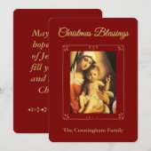 Personalized Religious Christmas Blessings Card Feestdagenkaart (Voorkant / Achterkant)