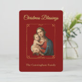 Personalized Religious Christmas Blessings Card Feestdagenkaart (Staand voorkant)