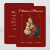 Personalized Religious Christmas Blessings Card Feestdagenkaart (Voorkant / Achterkant)