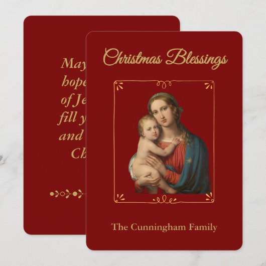 Personalized Religious Christmas Blessings Card Feestdagenkaart (Voorkant / Achterkant)