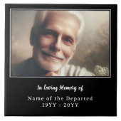 Personalized Remembrance Keepsake Photo Name Dates Tegeltje (Voorkant)