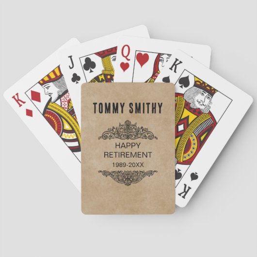 Personalized Retirement Playing Cards – Milestone Pokerkaarten (Achterkant)