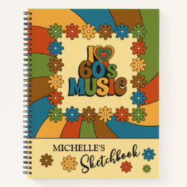 Personalized Retro 60s Music Inspired Design Notitieboek