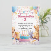 Personalized Retro Birthday Invitation  Kaart (Staand voorkant)