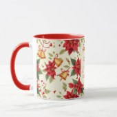 Personalized Retro Christmas Floral   Mok (Links)