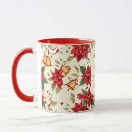 Personalized Retro Christmas Floral Mok