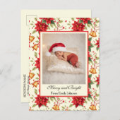 Personalized Retro Christmas Floral Stationery  Feestdagenkaart (Voorkant / Achterkant)
