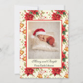 Personalized Retro Christmas Floral Stationery Feestdagenkaart (Voorkant)