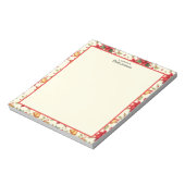 Personalized Retro Christmas Floral Stationery  Notitieblok (Linkerzijde)