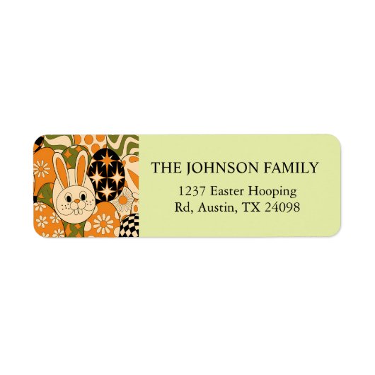 Personalized Retro Easter Return Address Label (Voorkant)