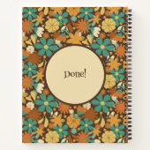 Personalized Retro Flower Power Spiral Journal Notitieboek (Achterkant)