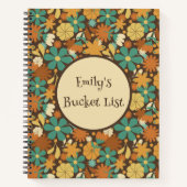 Personalized Retro Flower Power Spiral Journal Notitieboek (Voorkant)