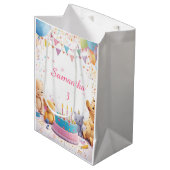 Personalized Retro Gift Bag Medium | Kids Birthday Cadeauzakje (Voorkant Gekanteld)