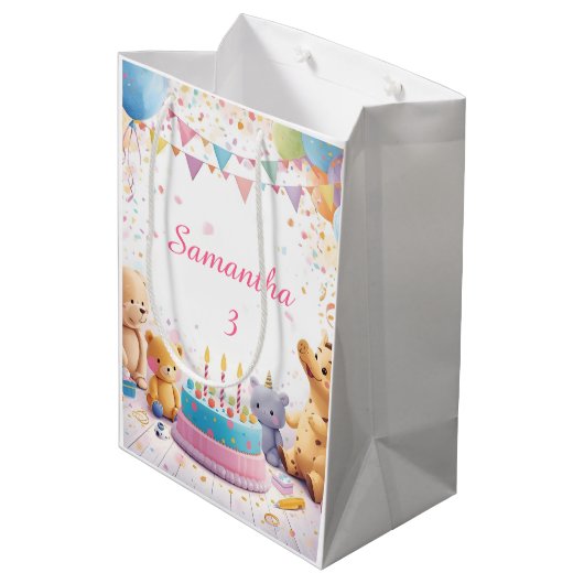 Personalized Retro Gift Bag Medium | Kids Birthday Cadeauzakje (Achterkant Gekanteld)