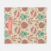 Personalized Retro Groovy Christmas Blanket Fleece Deken (Voorkant (Horizontaal))