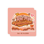 Personalized Retro Groovy Love Editable Date & Mes Kaart (Voorkant / Achterkant in situ)