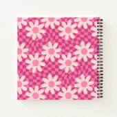 Personalized Retro Groovy Pink Daisy Flower Hippie Notitieboek (Achterkant)