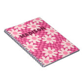 Personalized Retro Groovy Pink Daisy Flower Hippie Notitieboek (Rechterzijde)