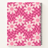 Personalized Retro Groovy Pink Daisy Flower Hippie Notitieboek (Achterkant)