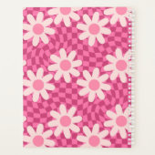 Personalized Retro Groovy Pink Daisy Flower Hippie Planner (Achterkant)