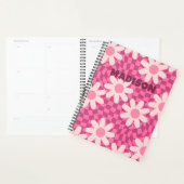 Personalized Retro Groovy Pink Daisy Flower Hippie Planner (Display)