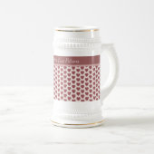 Personalized Retro Hearts Pink Burgundy Bierpul (Voorkant rechts)