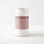 Personalized Retro Hearts Pink Burgundy Bierpul (Center)