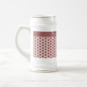 Personalized Retro Hearts Pink Burgundy Bierpul (Links)
