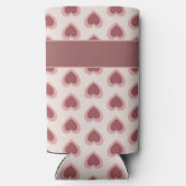 Personalized Retro Hearts Pink Burgundy Seltzer Blikjeskoeler (Achterkant)