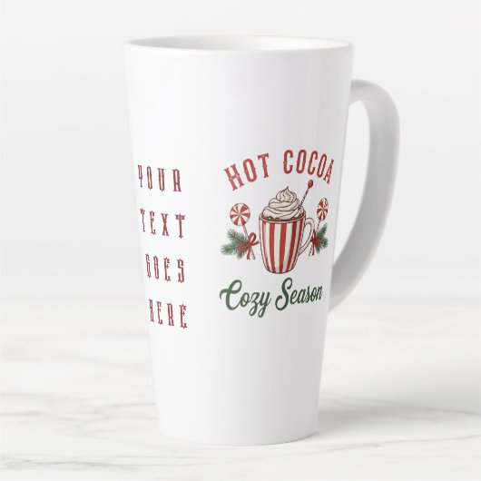 Personalized Retro Hot Cocoa Cozy Season Latte Mok (Rechterhoek)