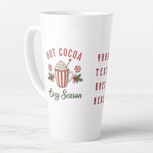 Personalized Retro Hot Cocoa Cozy Season Latte Mok (Linkerhoek)