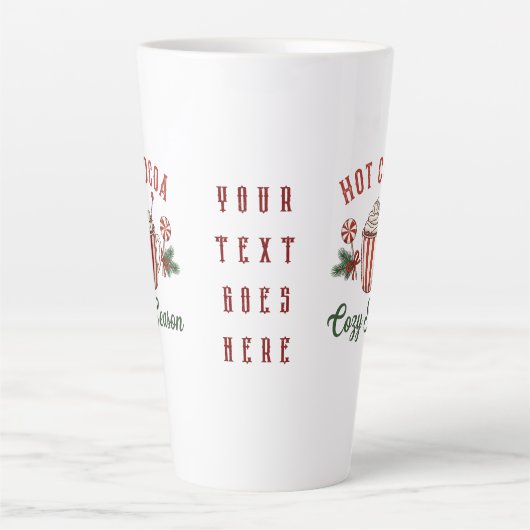 Personalized Retro Hot Cocoa Cozy Season Latte Mok (Voorkant)
